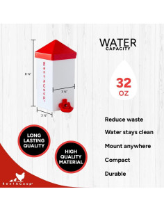 Bebedero Automático RentACoop 1L con 2 Picos para Aves 2