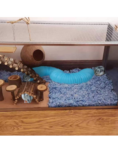 Túneles para Hámster PINVNBY 2 Pcs Plegables 21 cm Azul