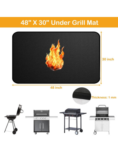 Mats para Parrilla JCOMORY 121.9 x 76.2 cm a Prueba de Fuego