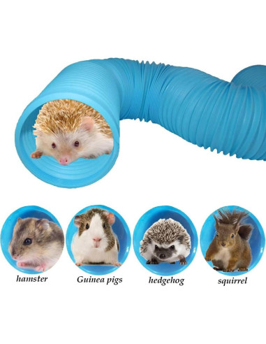 Túneles para Hámster PINVNBY 2 Pcs Plegables 21 cm Azul