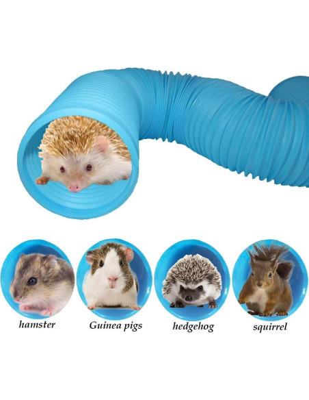 Túneles para Hámster PINVNBY 2 Pcs Plegables 21 cm Azul
