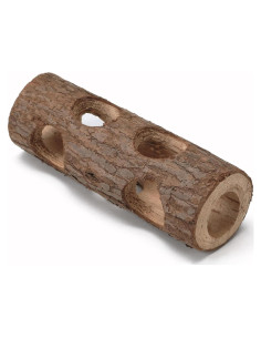 Túnel de Madera Natural 20 cm para Hámster y Pequeños Animales