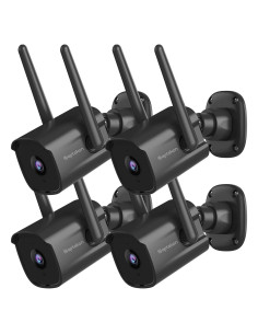 Cámaras de Seguridad Septekon 2K WiFi Paquete de 4 con Visión Nocturna