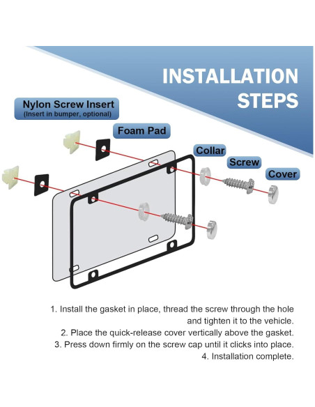 Kits de Tornillos de Seguridad Opuweiy para Placas de Matrícula