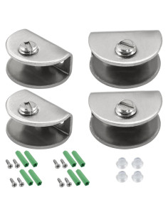 Soportes de Estante de Vidrio Rierdge 8 Pcs Acero Inoxidable 5-8 mm