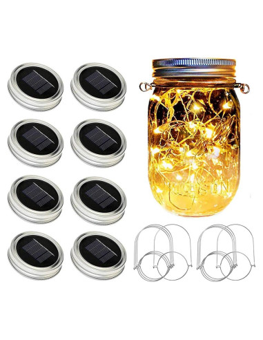 Luces de Tapa de Frasco Solar SunKite - 8 Unidades LED 20 Micro