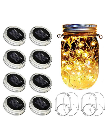 Luces de Tapa de Frasco Solar SunKite - 8 Unidades LED 20 Micro