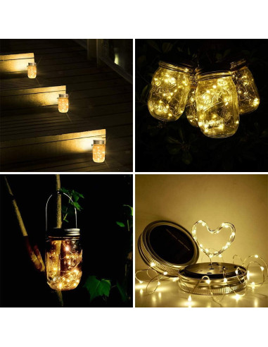 Luces de Tapa de Frasco Solar SunKite - 8 Unidades LED 20 Micro