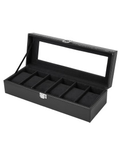 Caja de Reloj Ohuhu 6 Compartimentos de Cuero Sintético