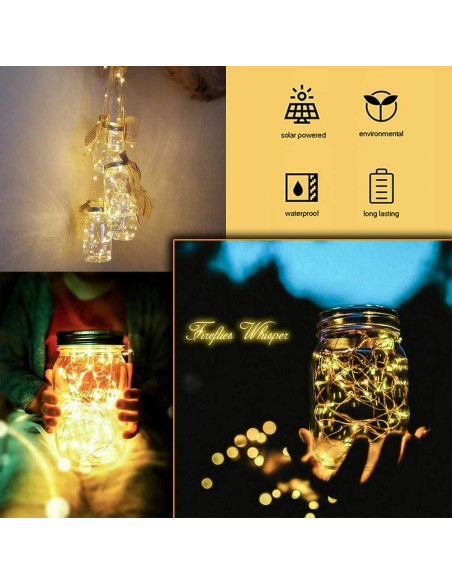 Luces de Tapa de Frasco Solar SunKite - 8 Unidades LED 20 Micro