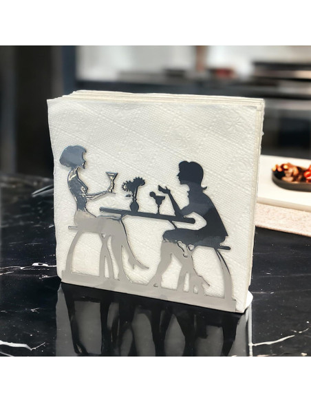 Soporte de Servilletas de Metal Decorelax Plata 15.4x12.6cm