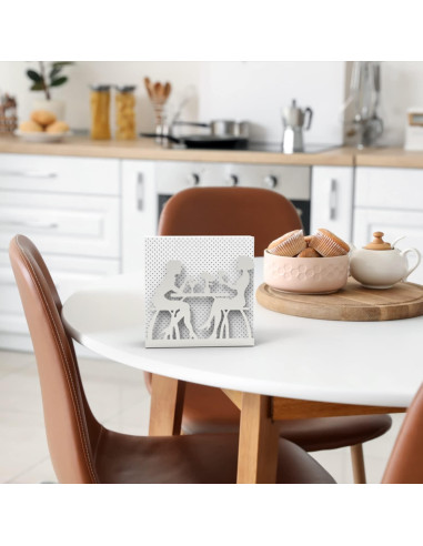 Soporte de Servilletas de Metal Decorelax Plata 15.4x12.6cm
