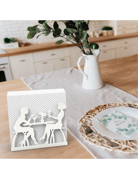 Soporte de Servilletas de Metal Decorelax Plata 15.4x12.6cm