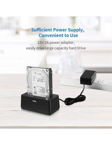 Adaptador de Estación de Acoplamiento SSK USB 3.0 a SATA 20TB
