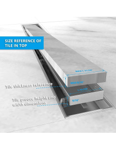Drenaje Lineal de Ducha ZEKOO 30 cm Acero Inoxidable 304 2