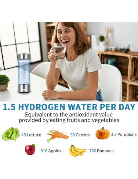 Botella de Agua de Hidrógeno 420ml Winglov - Ionizadora Portátil