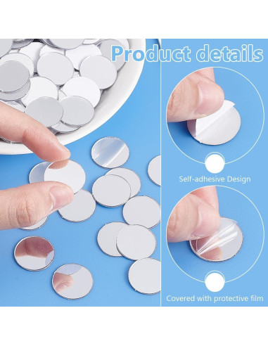 300 Espejos Mosaico Redondos Autoadhesivos 20mm PH PandaHall