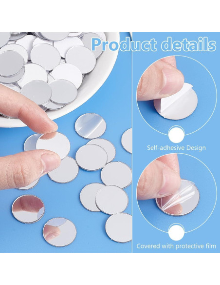 300 Espejos Mosaico Redondos Autoadhesivos 20mm PH PandaHall