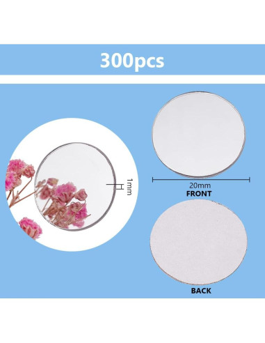 300 Espejos Mosaico Redondos Autoadhesivos 20mm PH PandaHall