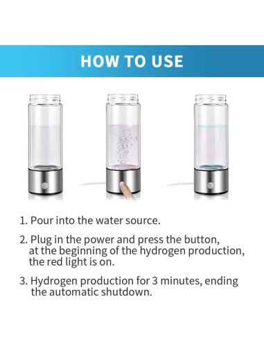 Botella de Agua de Hidrógeno 420ml Winglov - Ionizadora Portátil
