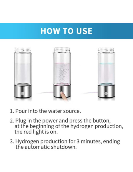Botella de Agua de Hidrógeno 420ml Winglov - Ionizadora Portátil