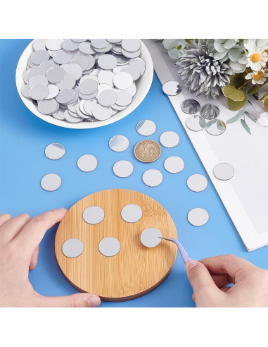 300 Espejos Mosaico Redondos Autoadhesivos 20mm PH PandaHall