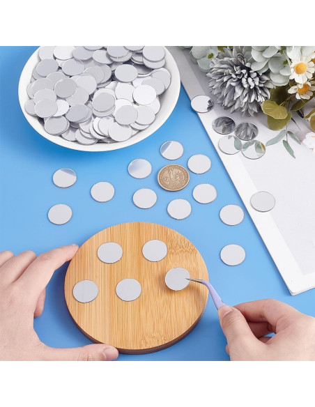 300 Espejos Mosaico Redondos Autoadhesivos 20mm PH PandaHall