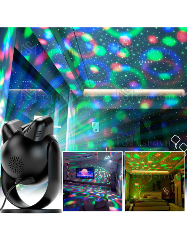 Bola de Disco Proyector de Estrellas Judeng 4 en 1 Luz de Fiesta