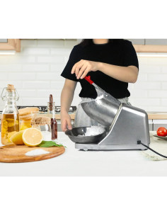 Trituradora de Hielo Eléctrica 300W Doble Cuchilla 80kg/h 2