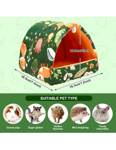 Cama para Cobayas UPINS Verde 20.1cm Lavable y Cómoda 2