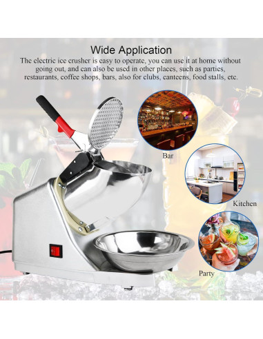 Trituradora de Hielo Eléctrica 300W Doble Cuchilla 80kg/h