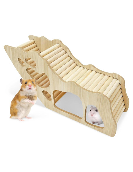 Escalera de Escalada para Hámster PINVNBY - Túnel de Madera 33x10.5x15cm
