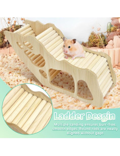 Escalera de Escalada para Hámster PINVNBY - Túnel de Madera 33x10.5x15cm 2
