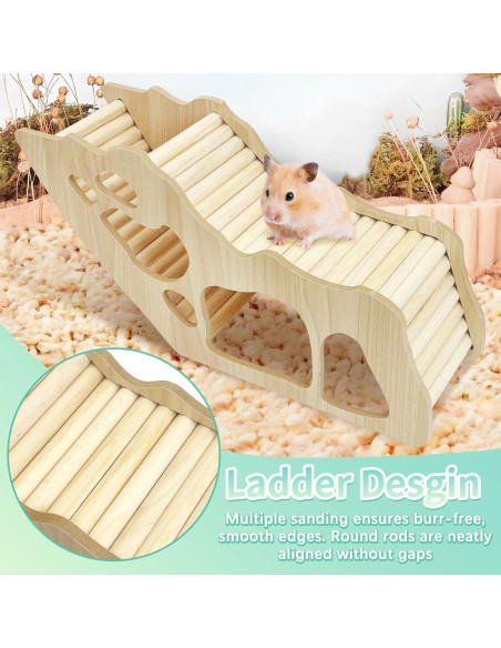 Escalera de Escalada para Hámster PINVNBY - Túnel de Madera 33x10.5x15cm