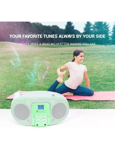 Reproductor de CD Portátil SingingWood GC01 Boombox Pistacho