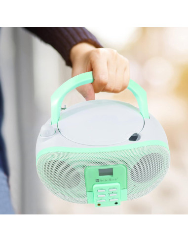 Reproductor de CD Portátil SingingWood GC01 Boombox Pistacho