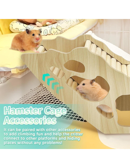 Escalera de Escalada para Hámster PINVNBY - Túnel de Madera 33x10.5x15cm