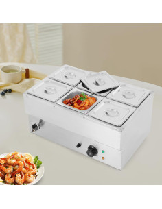 Calentador de Comida Eléctrico Fenorel 6 Bandejas Acero Inoxidable 2