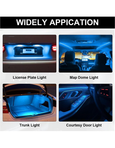 10 Bombillas LED T10 194 DUSCOKE Luz Tablero Coche Azul Hielo