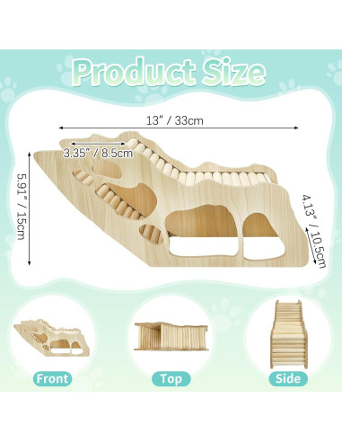 Escalera de Escalada para Hámster PINVNBY - Túnel de Madera 33x10.5x15cm