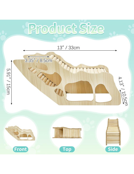 Escalera de Escalada para Hámster PINVNBY - Túnel de Madera 33x10.5x15cm