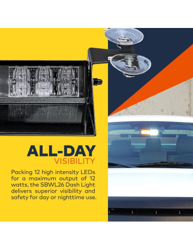 Luz Estroboscópica LED Lamphus SBWL26 12W Rojo Blanco 32 Modos