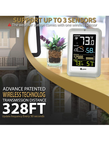 Estación Meteorológica Inalámbrica U UNNI UN0585CS LCD 11.4cm