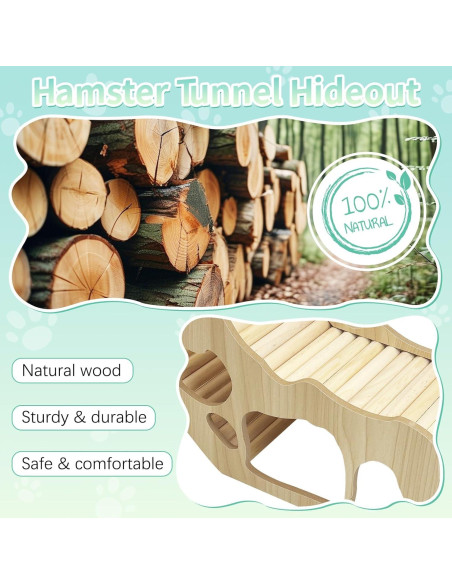 Escalera de Escalada para Hámster PINVNBY - Túnel de Madera 33x10.5x15cm