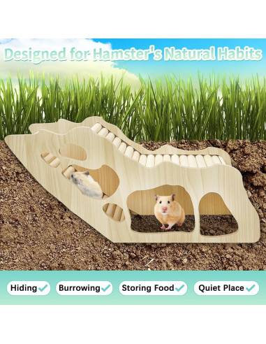 Escalera de Escalada para Hámster PINVNBY - Túnel de Madera 33x10.5x15cm