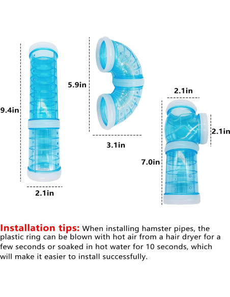 Túnel de Hámster Hamiledyi Azul 5.33 cm Expandible
