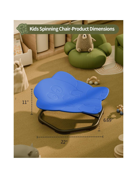 Silla Giratoria Sensory Daisybreath para Niños Azul 55.88 cm