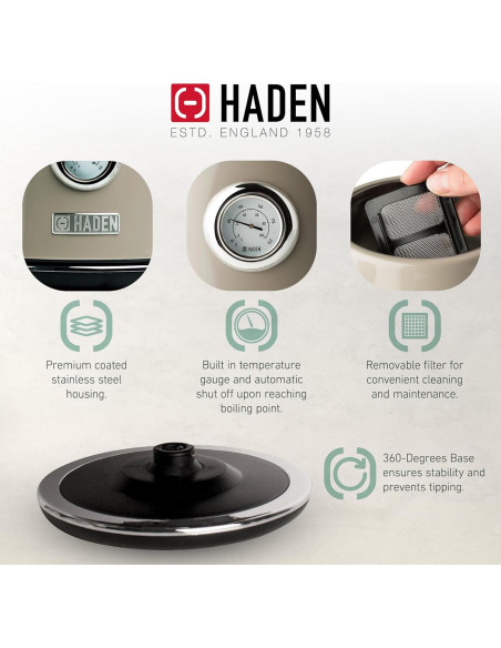 Tostadora Haden Dorset 4 Rebanadas Acero Inoxidable + Hervidor 1.7L