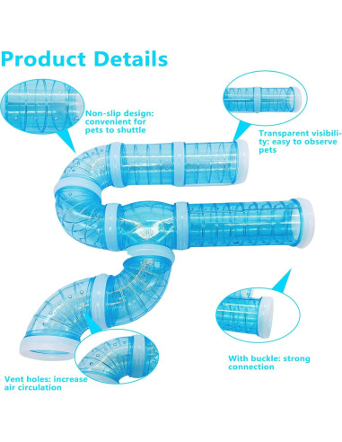 Túnel de Hámster Hamiledyi Azul 5.33 cm Expandible