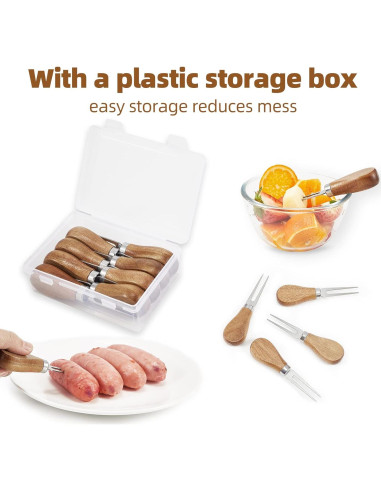 8 Sujetadores de Mazorcas de Maíz OMGOD con Mango de Madera